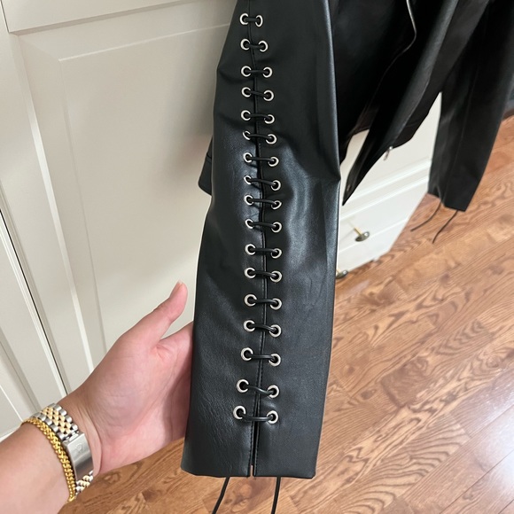 Hilary MacMillan Vegan Leather Moto Jacket - Picture 2 of 5